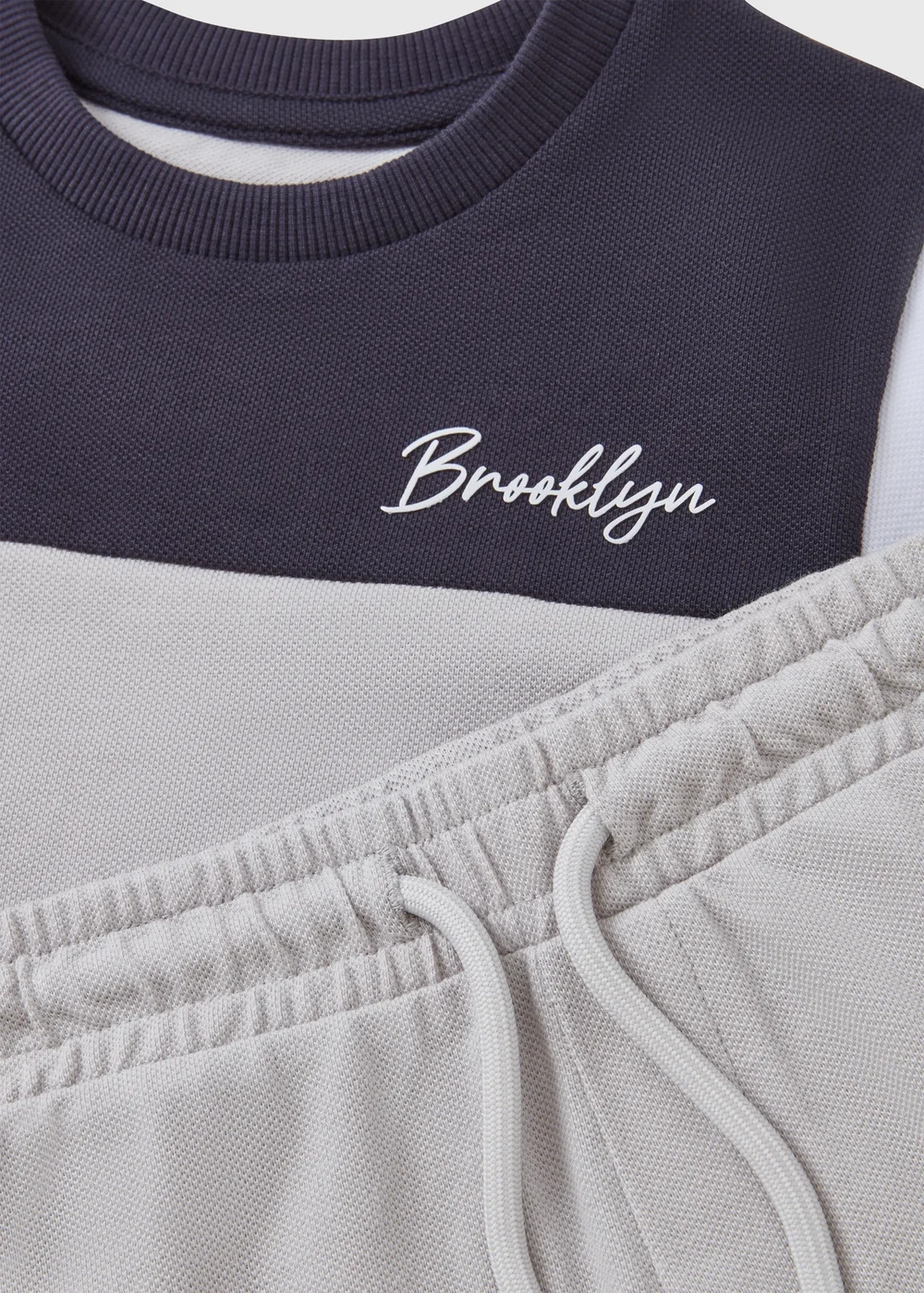 Boys Grey Cut & Sew Top & Shorts Set (1-7yrs) - 1 to 1 half years Image 2