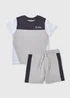 Boys Grey Cut & Sew Top & Shorts Set (1-7yrs) - 1 to 1 half years Image 1