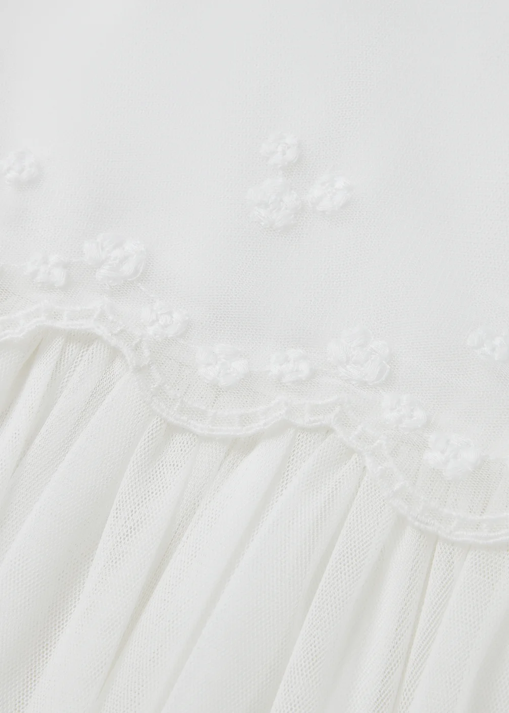 Girls White Lace Mesh Dress (1-10yrs) - 1-1.5 Yrs Image 2