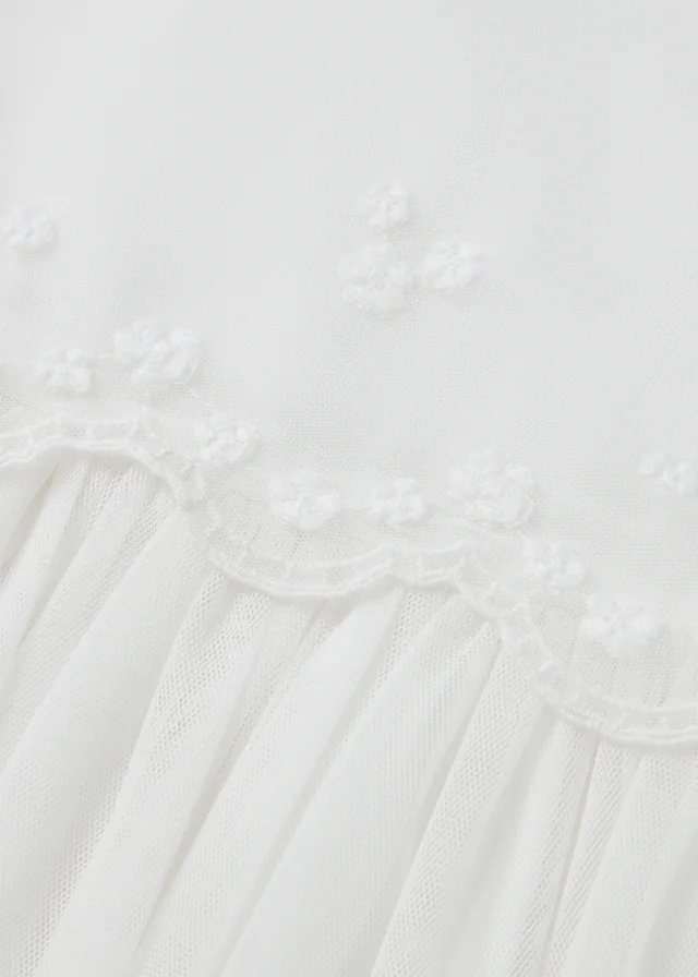 Girls White Lace Mesh Dress (1-10yrs)