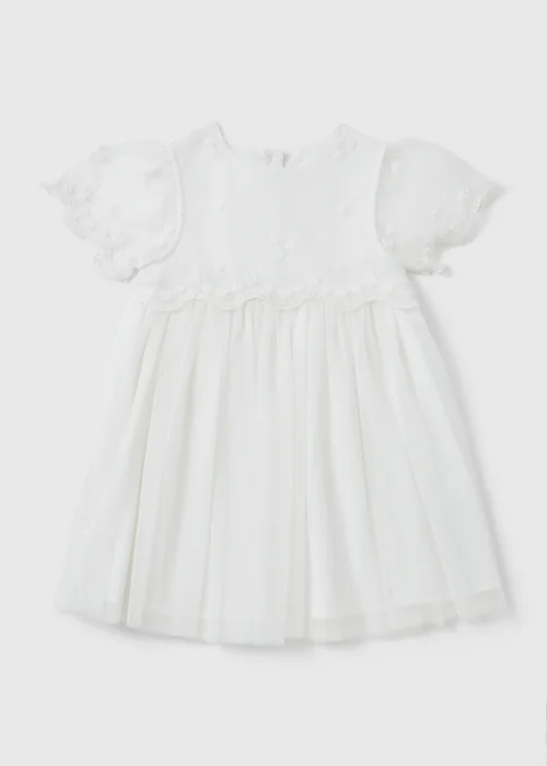 Girls White Lace Mesh Dress (1-10yrs) - 1-1.5 Yrs Image 1