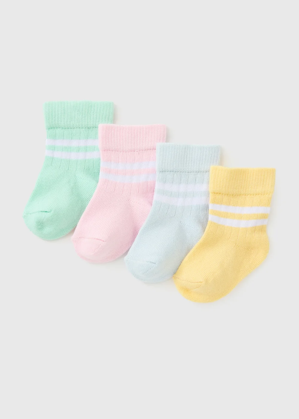 4 Pack Baby Multicolour Sports Socks (Newborn-36mths) - Up to 1 Month Image 1