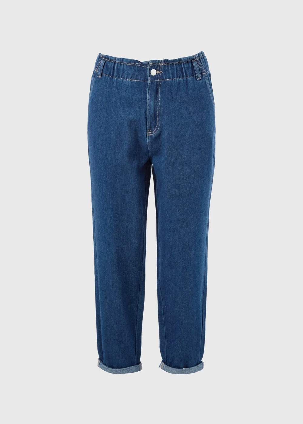 Dark Wash Paperbag Jeans - Size 8 Image 1