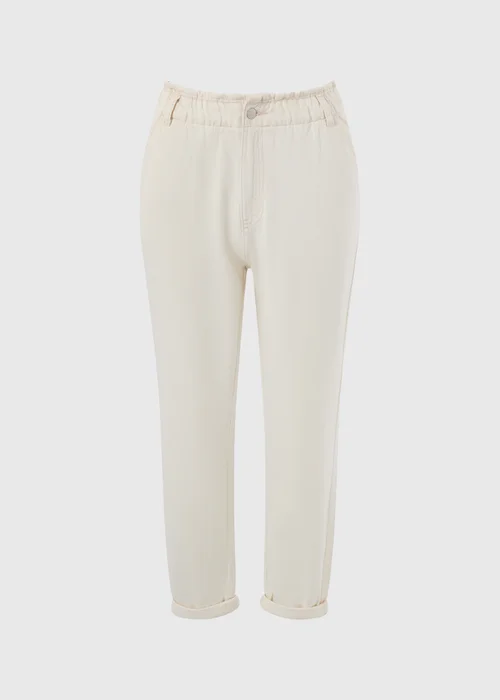 Ecru Paperbag Jeans - Size 8 Image 3