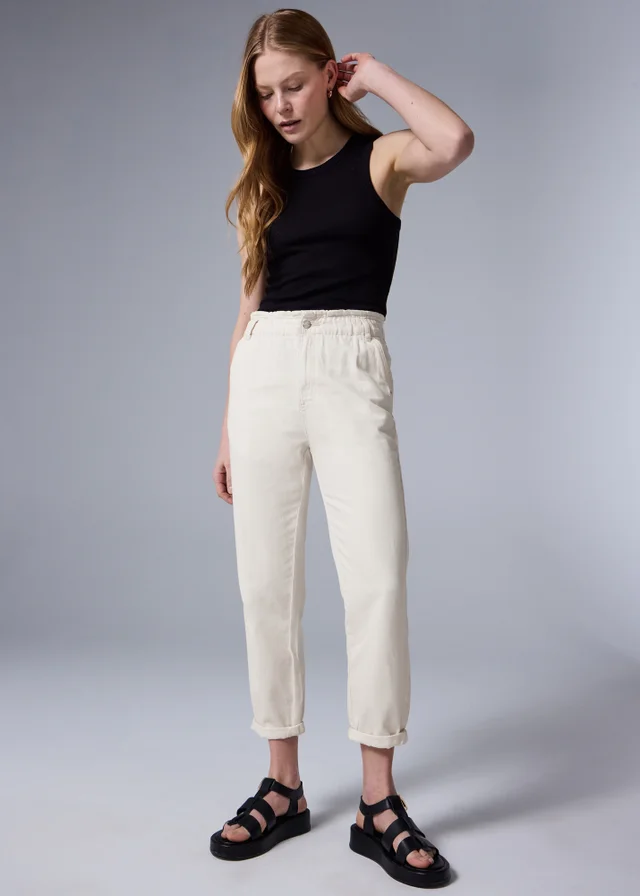 Ecru Paperbag Jeans