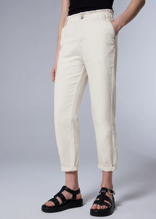 Ecru Paperbag Jeans - Size 8 Image 2