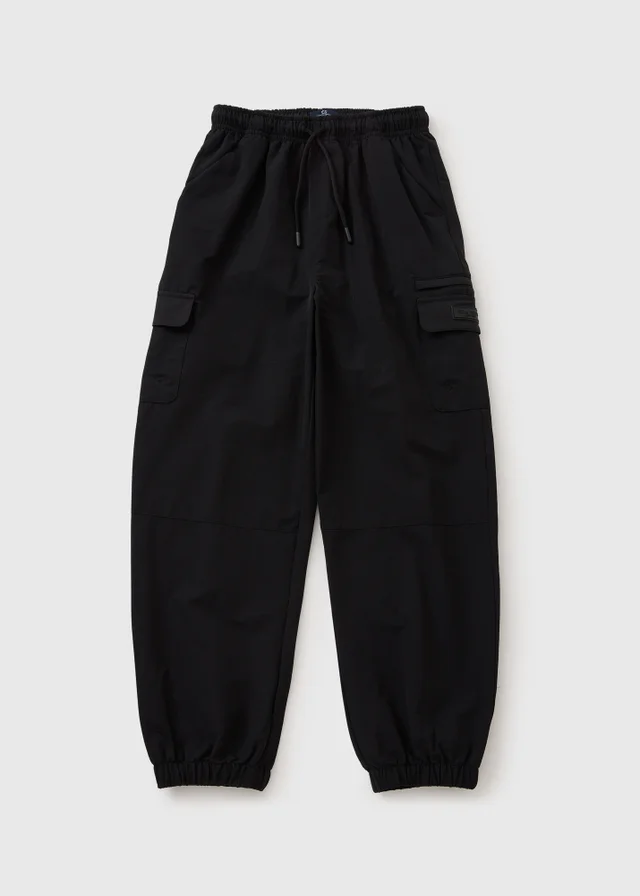 Boys Black Cargo Jogging Bottoms (7-15yrs)