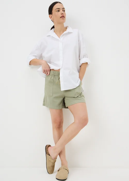 Sage Green Comfort Utility Shorts - 8 Image 1