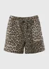 Brown Leopard Print Comfort Utility Shorts - Size 8 Image 1