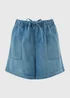 Mid Wash Denim Comfort Utility Shorts - Size 8 Image 1