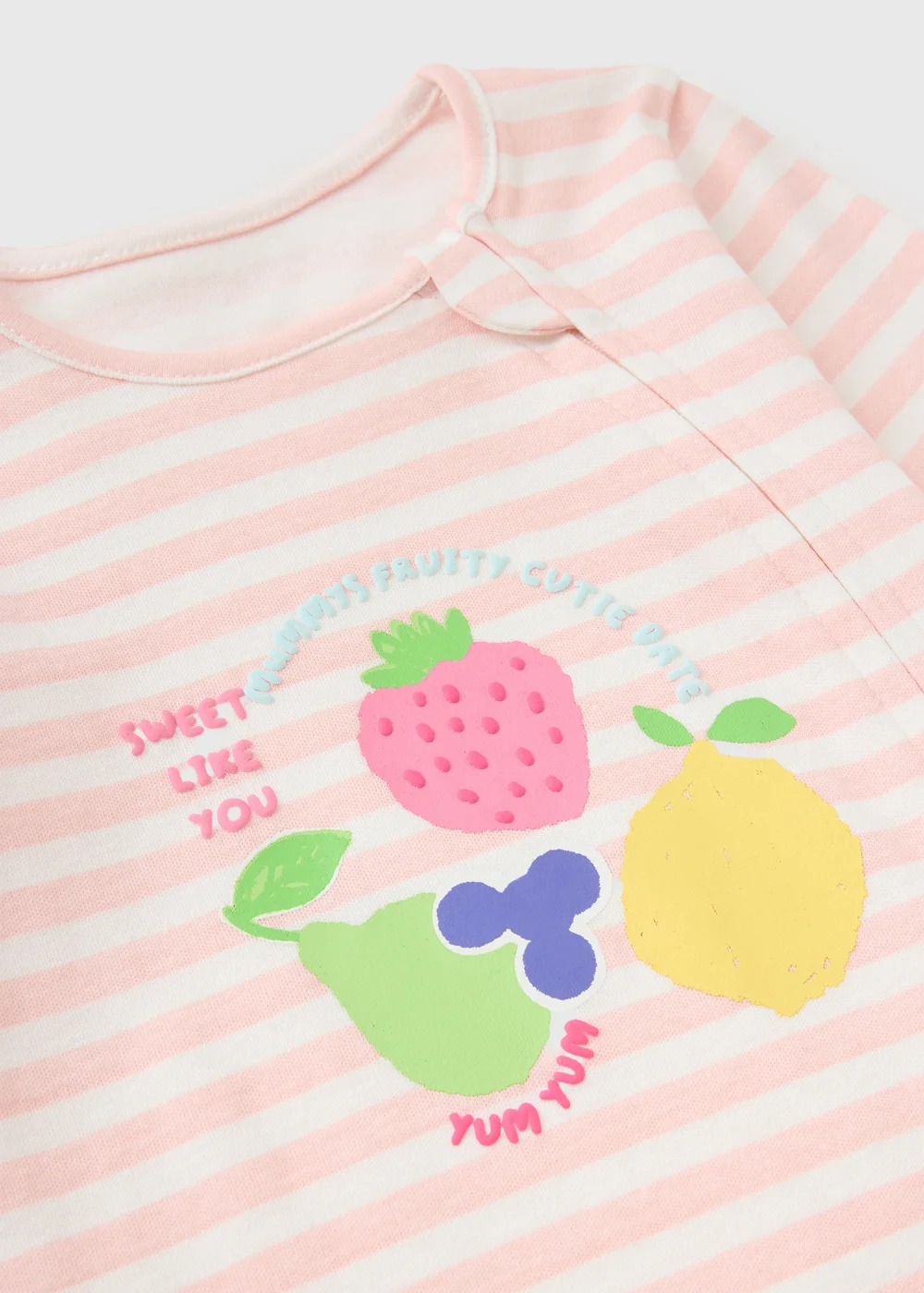Baby Pink Fruit Footless Sleepsuit (Newborn-23mths) - Up to 1 Month Image 2