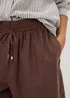Chocolate Brown Linen Blend Shorts - Size 8 Image 1
