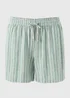 Green Stripe Linen Blend Shorts - Size 8 Image 4