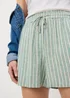 Green Stripe Linen Blend Shorts - Size 8 Image 2