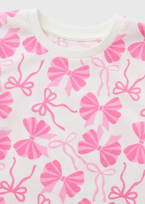Girls Pink Bow Short Pyjama Set (1-13yrs) - 1 to 1 half years Image 2