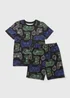 Boys Black Gaming Top And Short Pyjamas (7-13 Years) - Age 7 Years Image 1