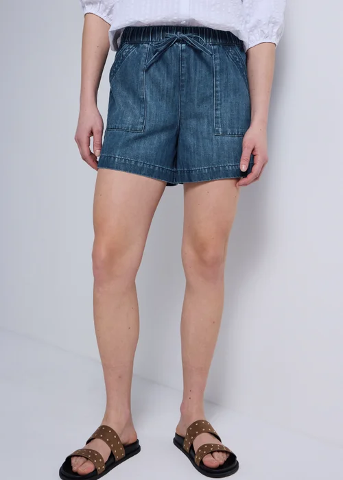 Dark Wash Denim Comfort Utility Shorts - 8 Image 3