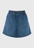 Dark Wash Denim Comfort Utility Shorts - Size 8 Image 1