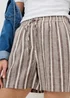 Brown Stripe Linen Blend Shorts - Size 8 Image 2