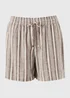 Brown Stripe Linen Blend Shorts - Size 8 Image 4