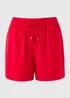 Red Linen Blend Shorts - Size 8 Image 4