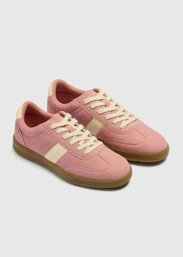 Blush Pink Retro Trainers
