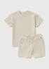 Boys Stone Waffle Top & Shorts Set (7-15yrs) - Age 7 Years Image 1