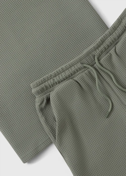 Boys Sage Waffle Top & Short Set (7-15yrs) - Age 7 Years Image 2