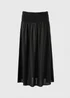 Black Linen Rich Midaxi Skirt - Size 8 Image 4