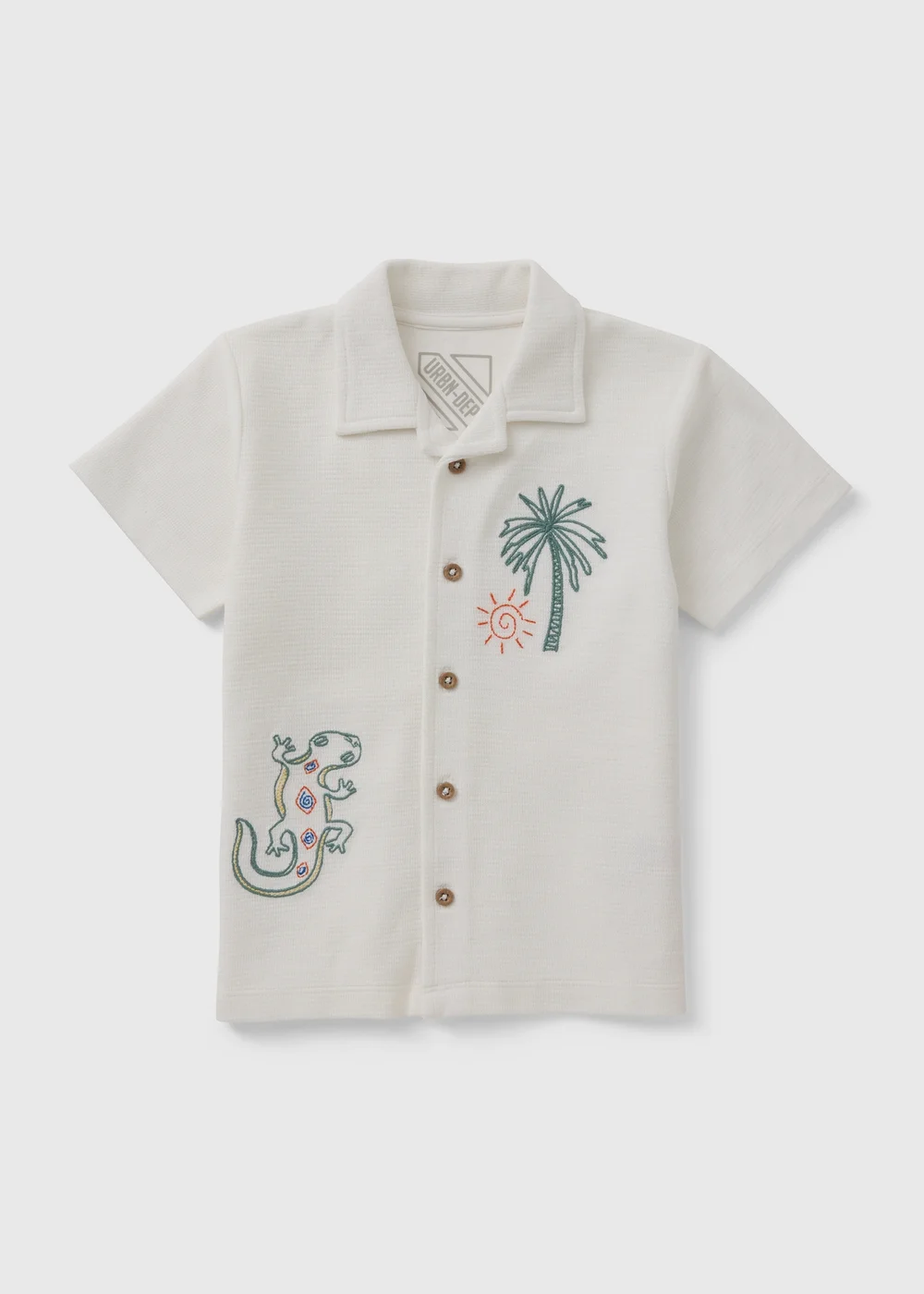 Boys Cream Embroidered Gecko Shirt (1-7yrs) - 1 to 1 half years Image 1