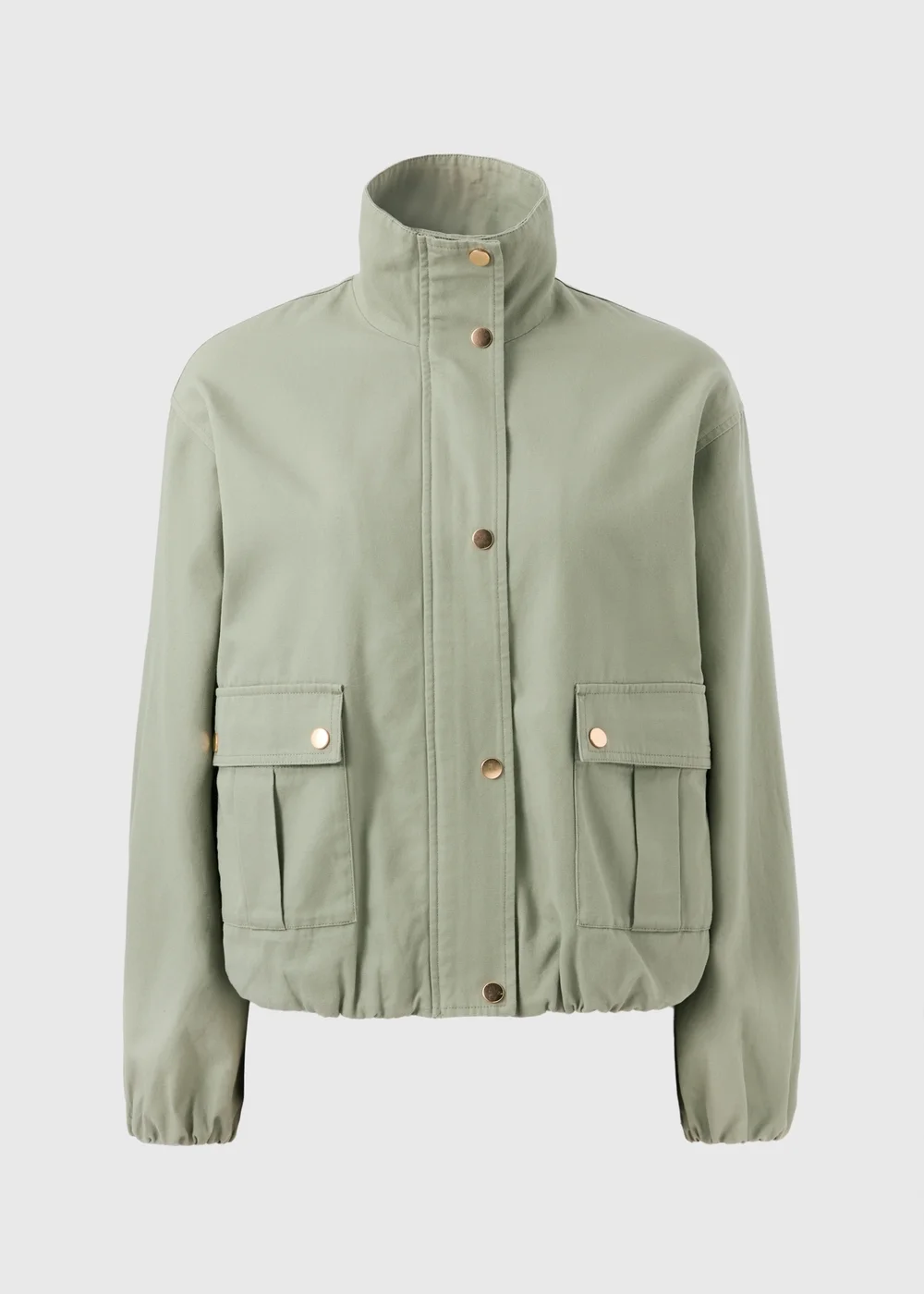 Sage Green Funnel Neck Utility Jacket - S Image 4
