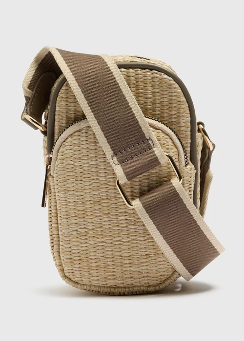 Mocha Straw Phone Bag - One Size Image 1