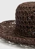 Chocolate Brown Straw Bucket Hat - One Size Image 2