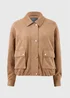 Tan Faux Suede Utility Jacket - S Image 1