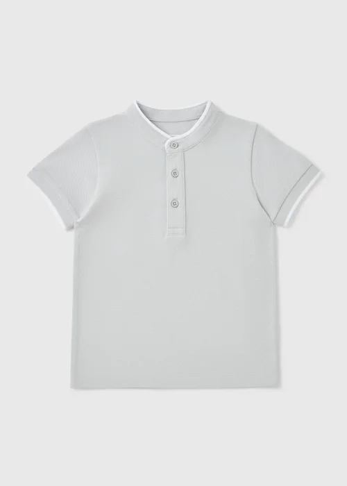 Girls Grey Henley Polo Top (1-7yrs) - 1 to 1 half years Image 1