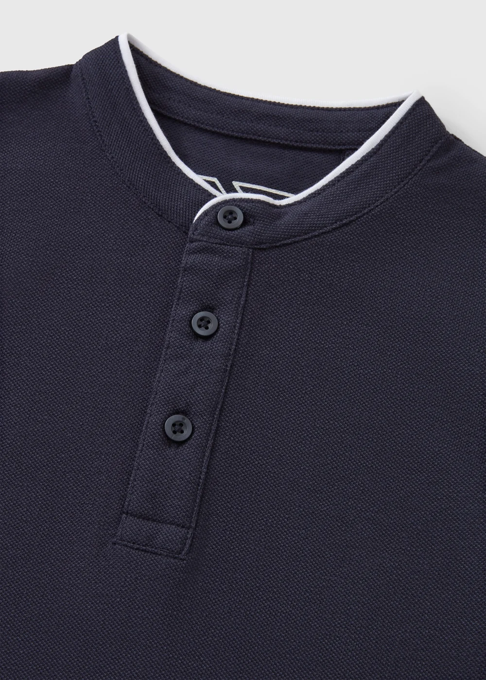 Boys Navy Henley Polo Top (1-7yrs) - 1 to 1 half years Image 2