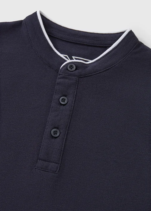 Boys Navy Henley Polo Top (1-7yrs) - 1 to 1 half years Image 2