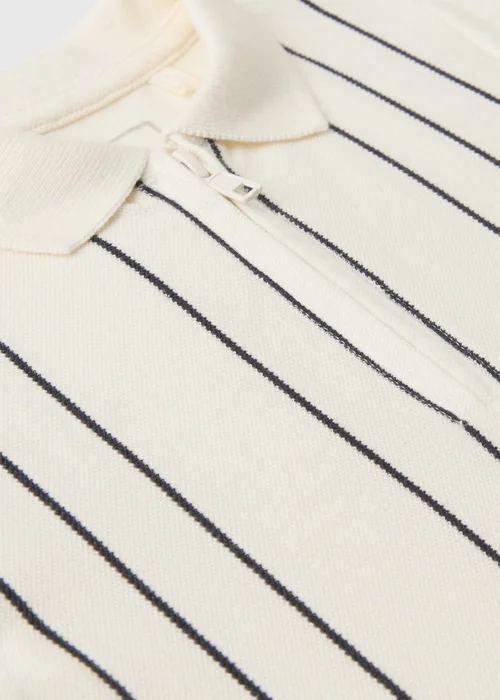 Boys Cream Pique Stripe Polo & Shorts Set (1-7yrs) - 1 to 1 half years Image 2