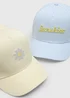 2 Pack Girls Yellow Summer Caps (7-13yrs) - Age 7-10 Years Image 2