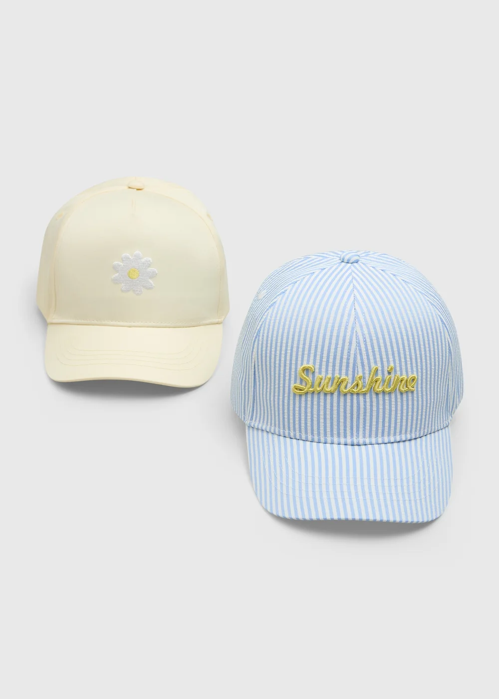 2 Pack Girls Yellow Summer Caps (7-13yrs) - Age 7-10 Years Image 1