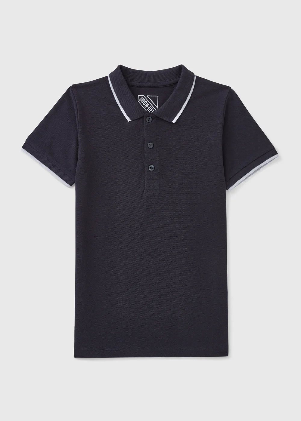 Boys Navy Tipped Polo (7-15yrs) - Age 7 Years Image 1
