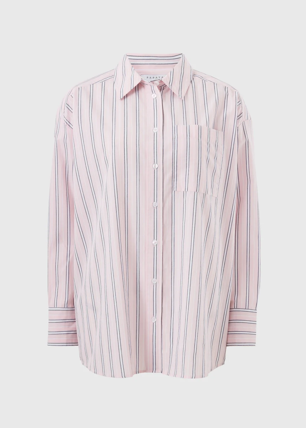 Pink Poplin Stripe Shirt - Size 8 Image 1