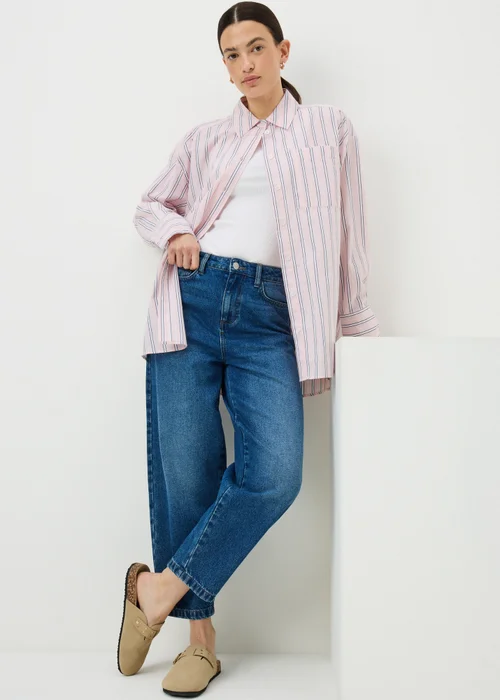 Pink Poplin Stripe Shirt - Size 8 Image 3