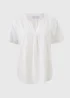 White Linen Rich Popover Short Sleeve Shirt - Size 8 Image 4