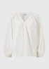 White Linen Rich Popover Shirt - Size 8 Image 2