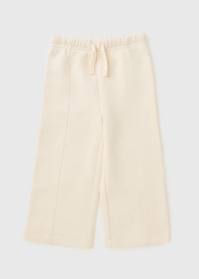 Girls Cream Wide Leg Jogging Bottoms (1-7yrs)