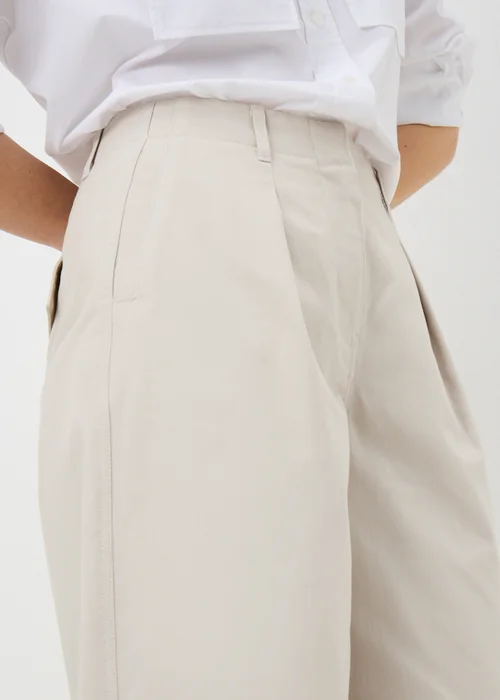 Taupe Culotte Barrel Trousers - Size 8 Image 2