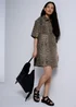 Brown Leopard Print Denim Mini Shirt Dress - 18 Image 2