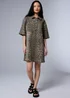 Brown Leopard Print Denim Mini Shirt Dress - 18 Image 1
