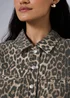 Brown Leopard Print Denim Mini Shirt Dress - 18 Image 5